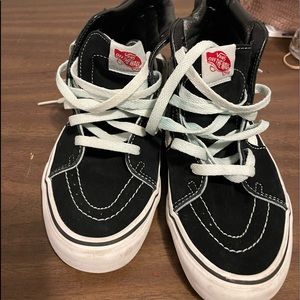 Vans skate highs in black & white size 7.5
